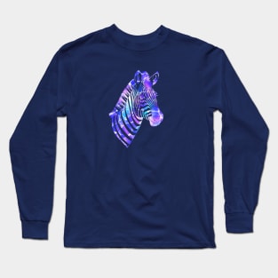 Purple portrait of zebra Long Sleeve T-Shirt